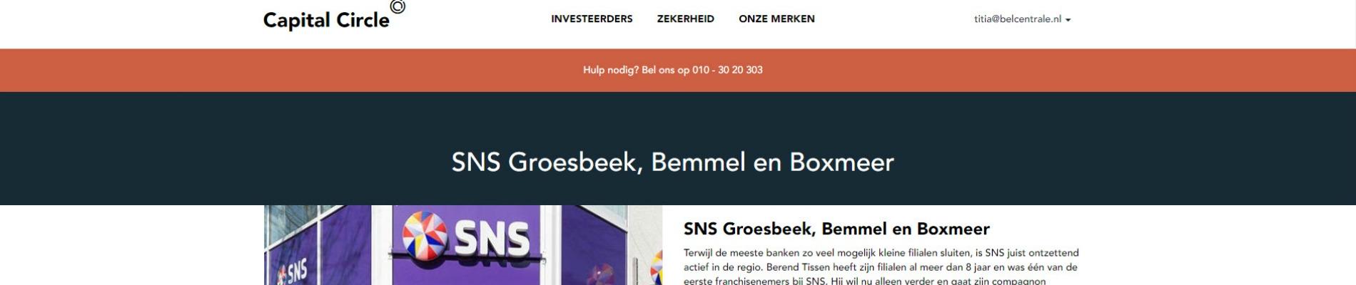 Capital Circle start crowdfunding in samenwerking met SNS Franchise